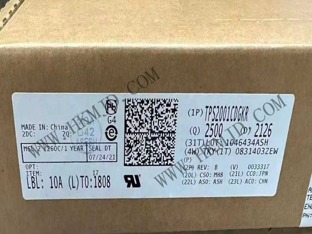 【限流配電開關(guān)】TPS2001CDGKR 2A 負(fù)載、4.5-5.5V、72mΩ USB 電源開關(guān)